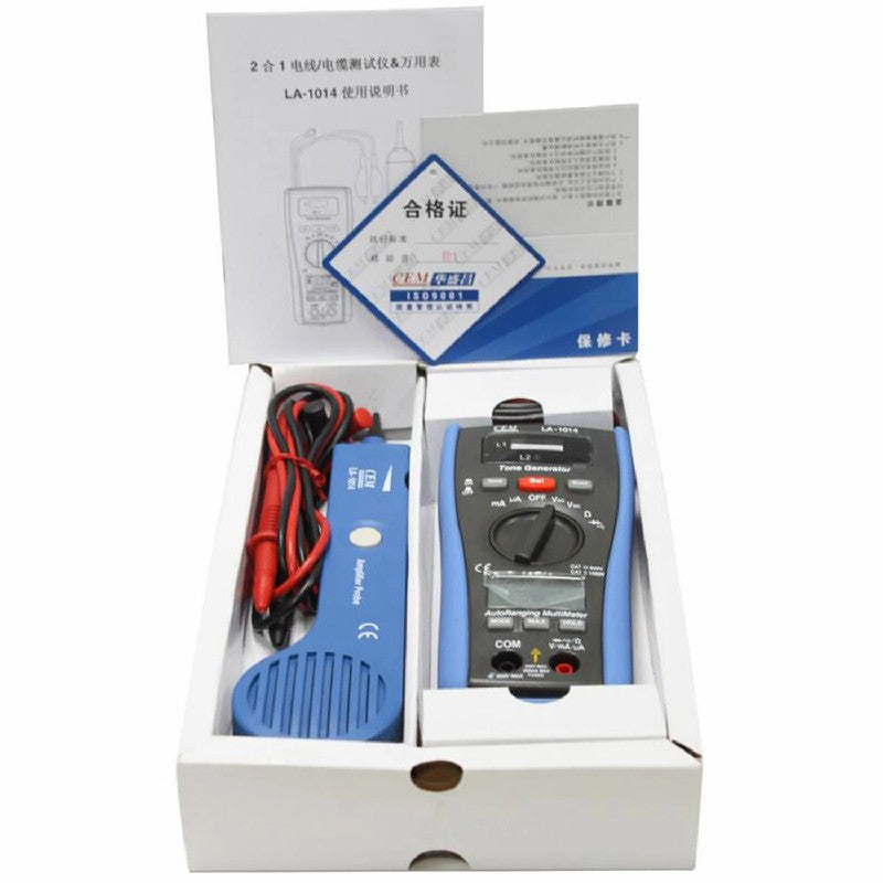 CEM LA-1014 LA-1015 Multifunctional Cable Indentifier Tester DMM Cable Detector Network Fault Tester Line Detector LAN Tester CEM LA-1014 LA-1015 Multifunctional Cable Indentifier Tester DMM Cable Detector Network Fault Tester Line Detector LAN Tester